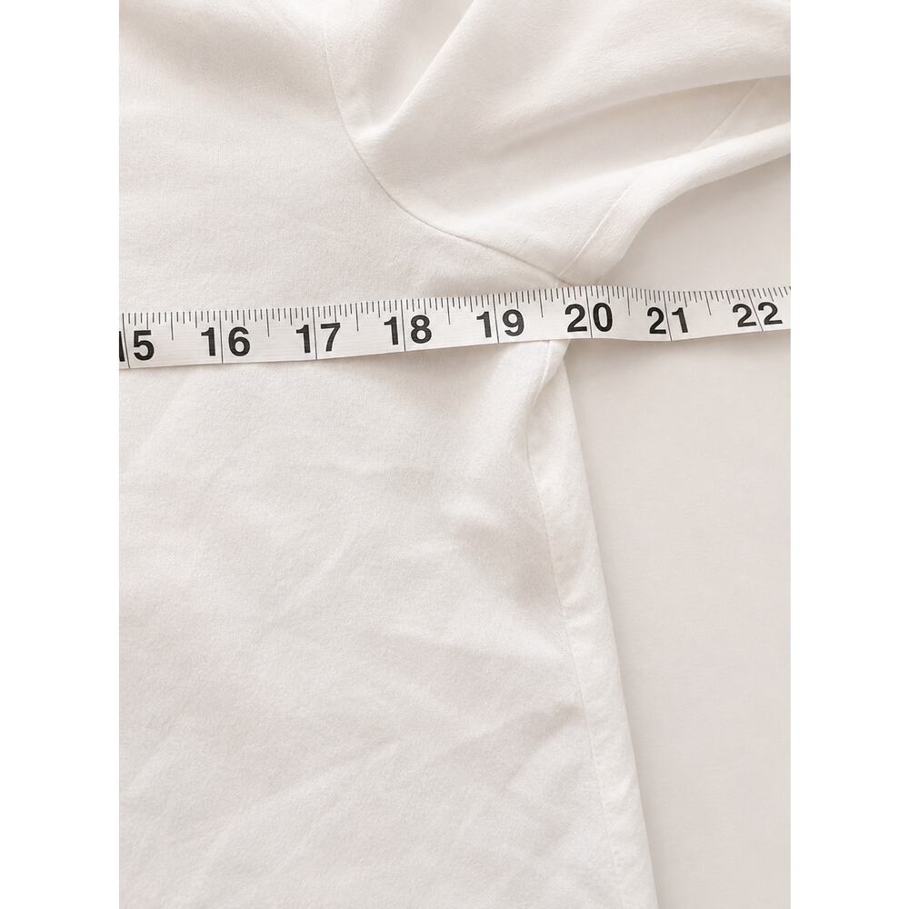 J Crew White Chiffon Womens Blouse Size 8 Normcore Coastal Preppy Top  Romantic - Picture 4 of 5